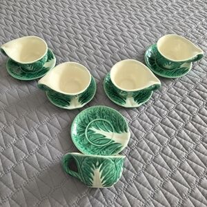 Green and Cream Leaf Pattern Tea Set